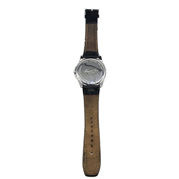 Kenneth Cole New York KCW1039 Men's Black Dial Leather Watch + FREE Ladies Watch - Picture 4 of 15